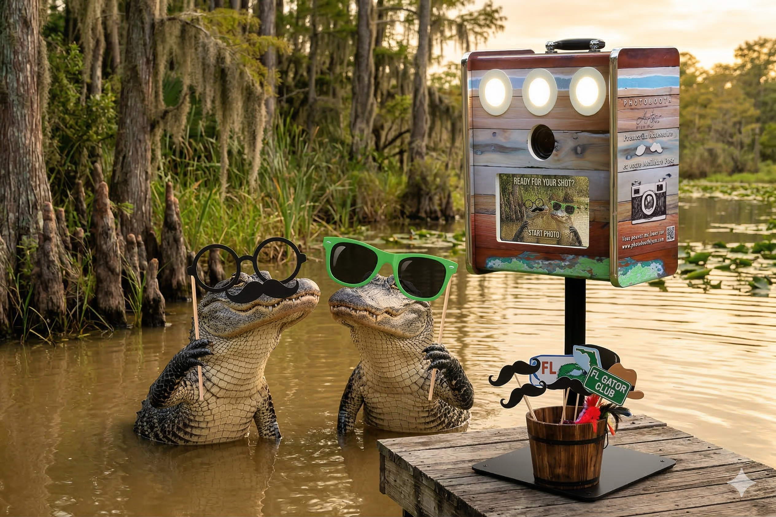 Location photobooth Marseille : même les crocodiles veulent leur photo